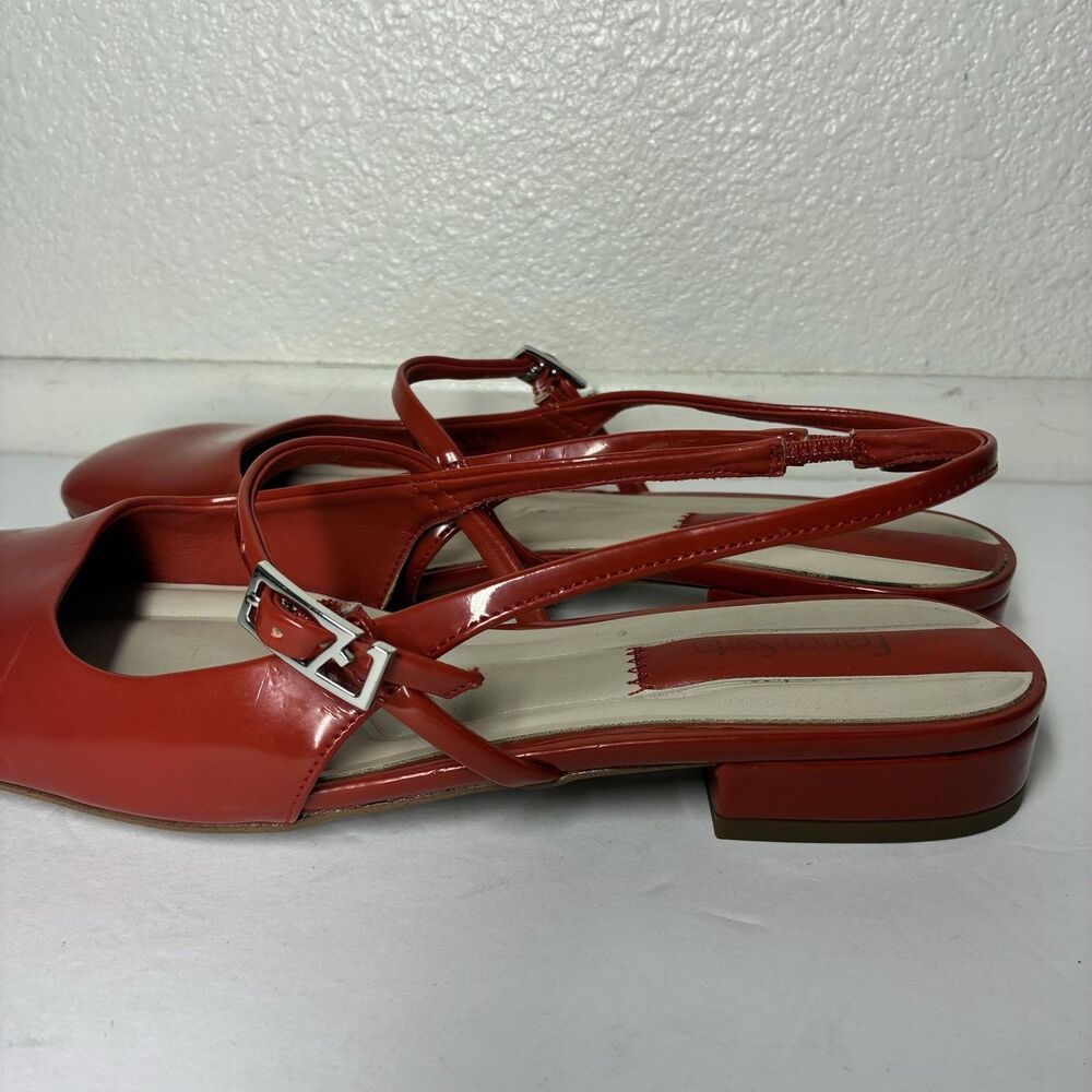Franco Sarto L-DESTIN Shoes Womens Size 8 M Red Slingback Square Toe Flats Dress - Picture 9 of 16